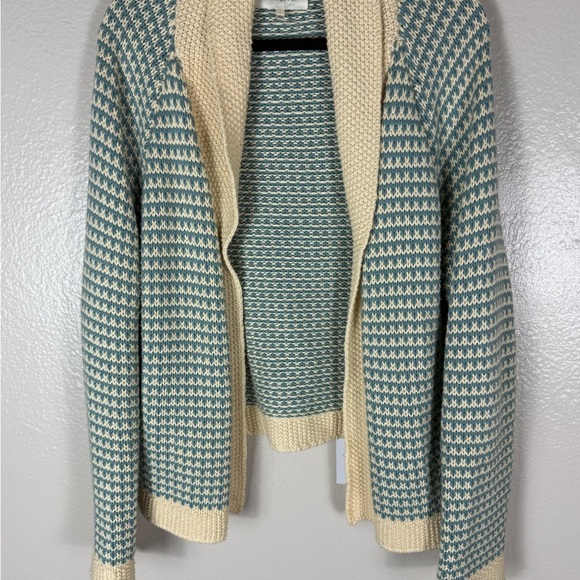 THE GREAT. The Minicheck Lodge Cardigan in Morning Sky - Picture 8 of 13